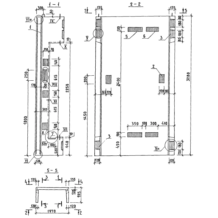Блок шахты лифта бетонный БШЛ 50-12-1